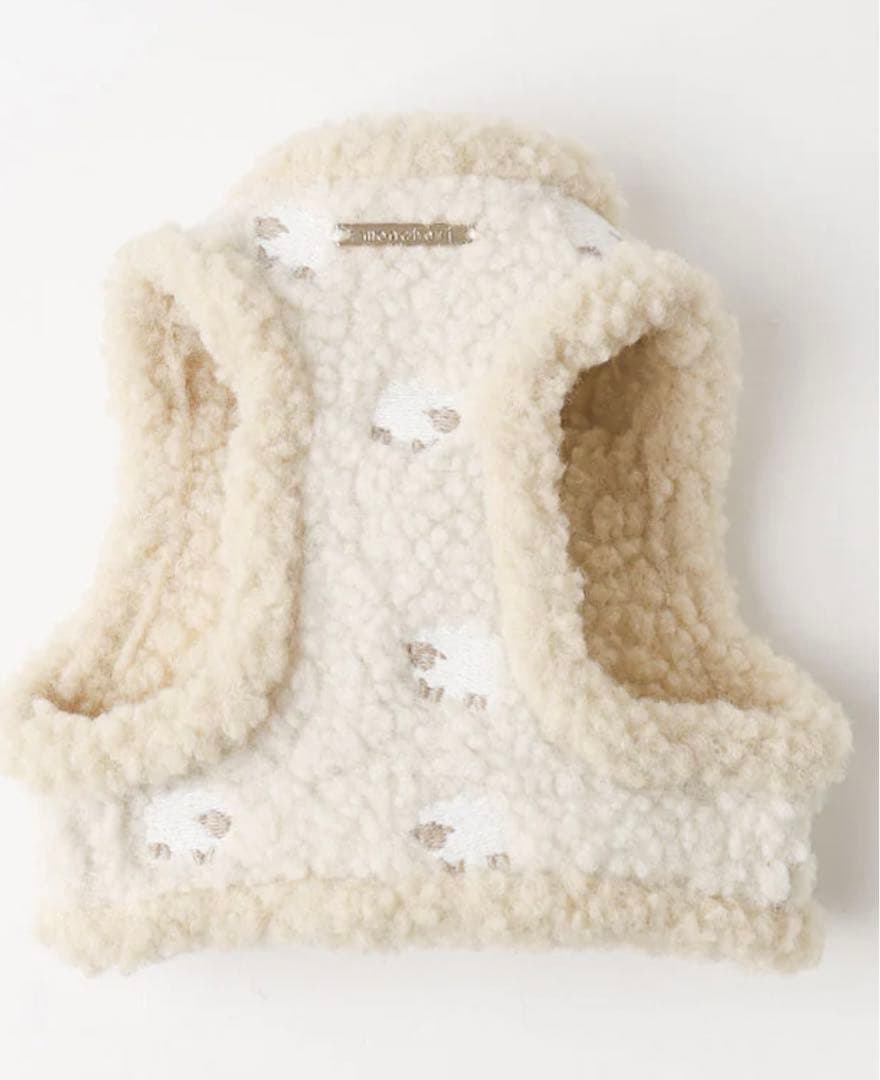 【新品未使用】moncheri ひつじさん柄ハーネス＋リードSET Sサイズ