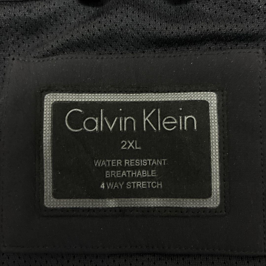 美品✨カルバンクライン ソフトシェルジャケット ロゴ 裏地フリース 黒 2XL
