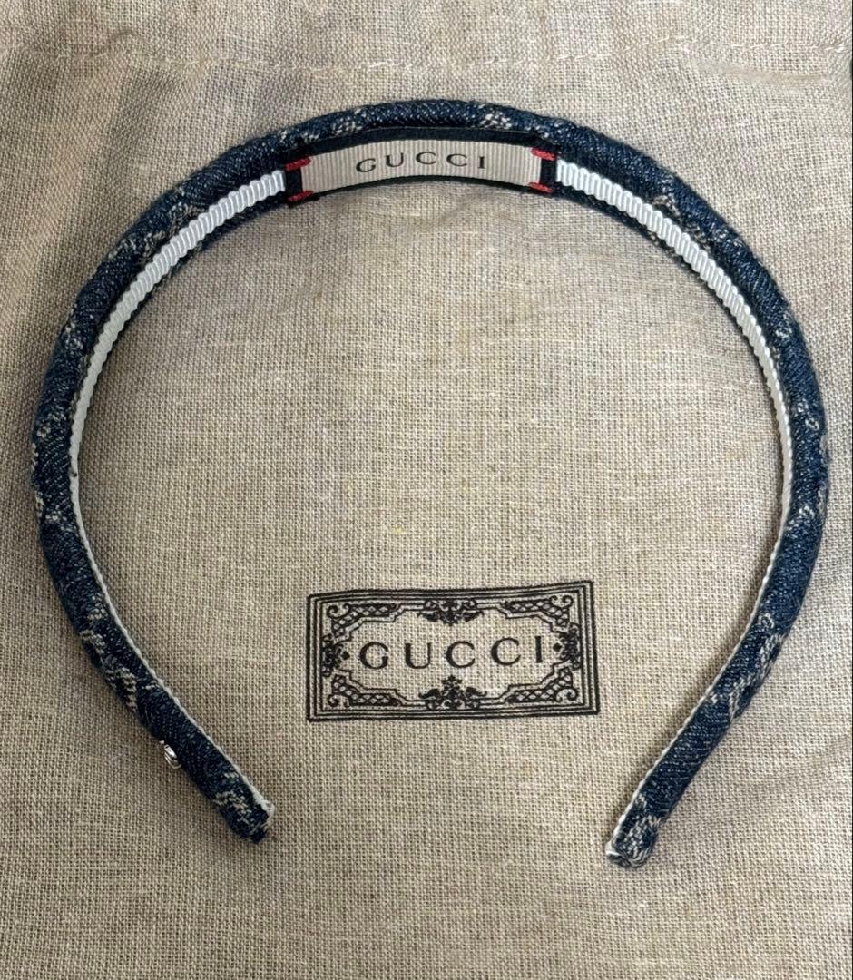 新品　正規品　GUCCI デニム カチューシャ