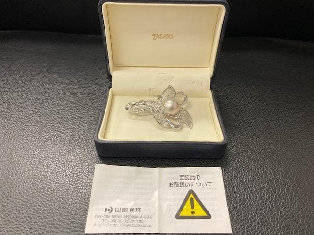 美品　田崎真珠　ブローチ　マベパール　タサキ　シルバー