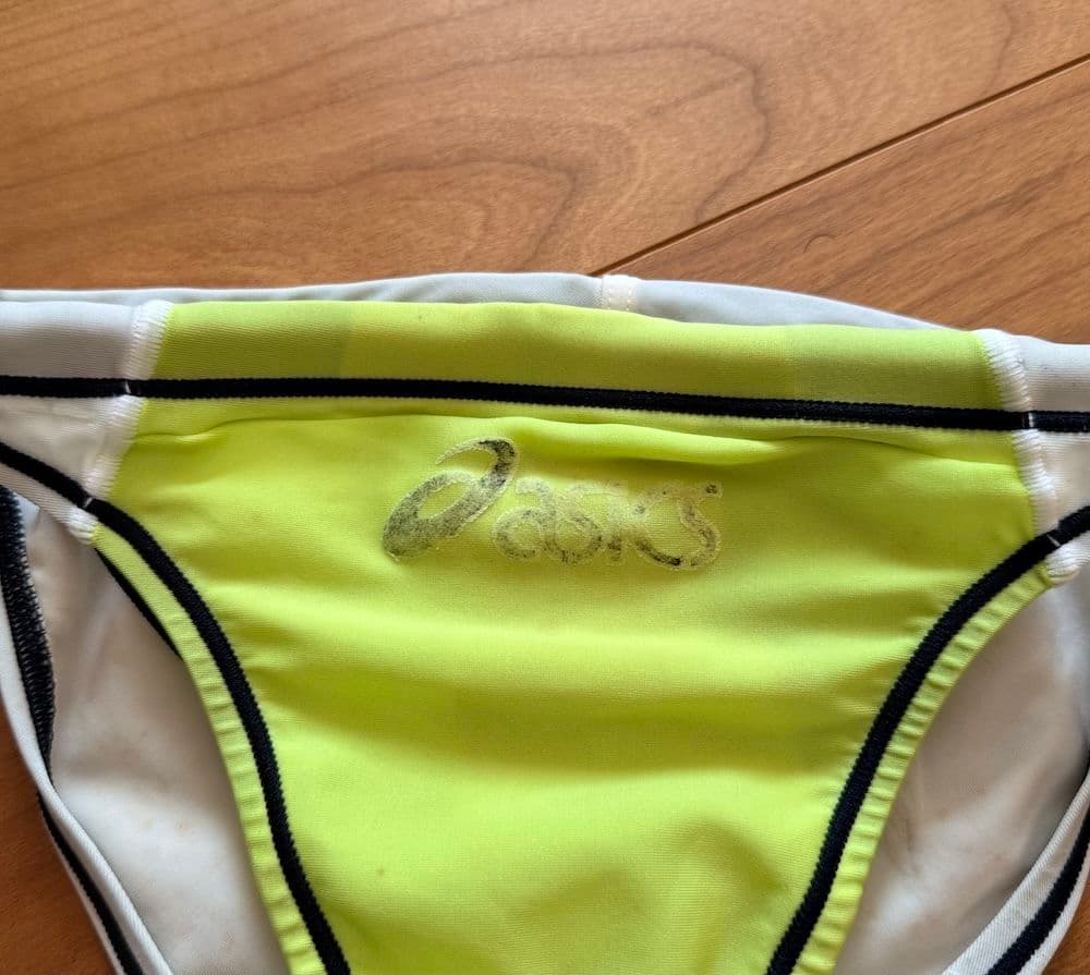 asics 水がはじけるP2 蛍光イエロー×ホワイト 3S 競パン 競泳水着