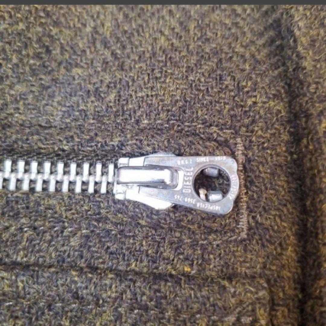 【美品】DIESEL ディーゼル 裏地アート総柄 ウールジャケット 襟レザー　M