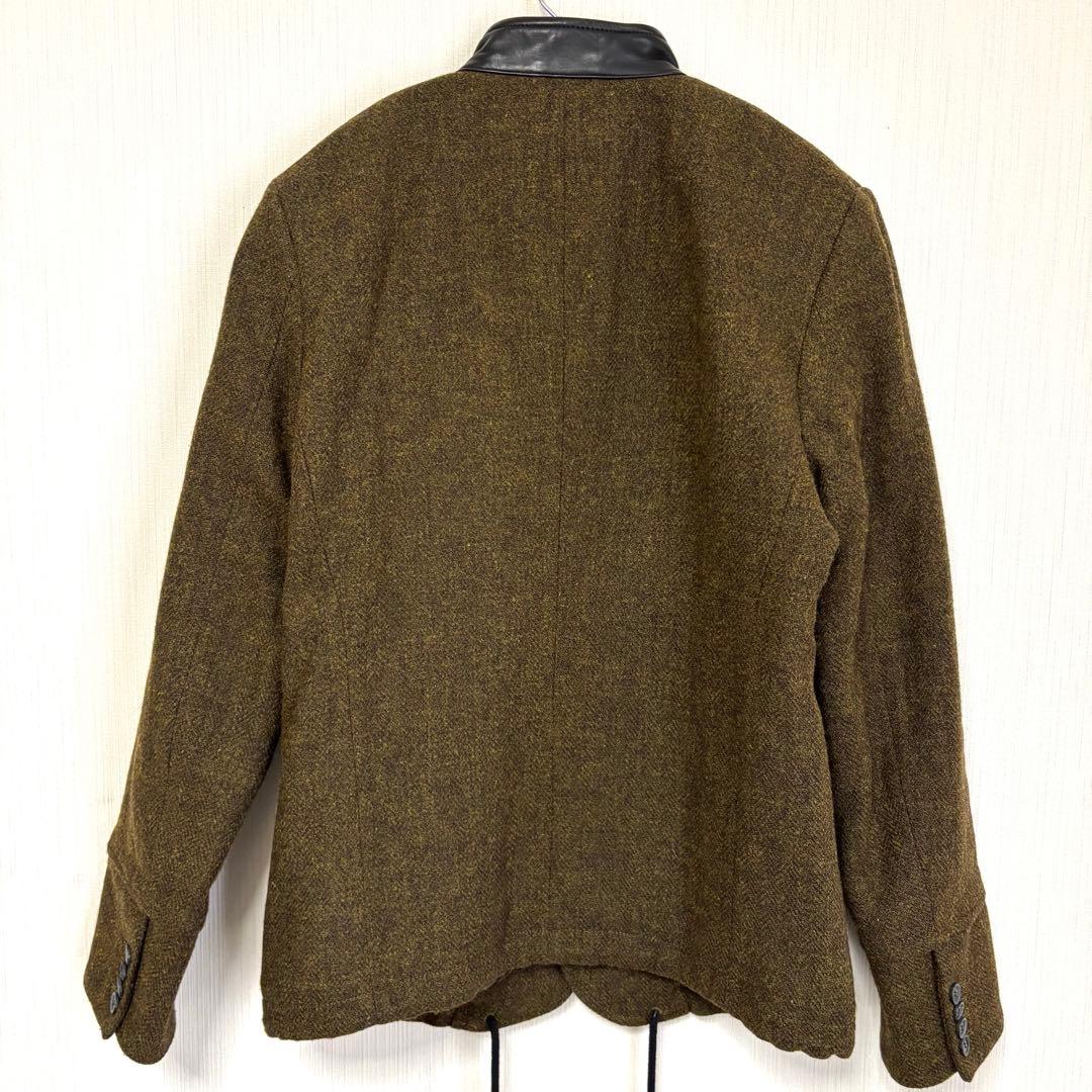 【美品】DIESEL ディーゼル 裏地アート総柄 ウールジャケット 襟レザー　M