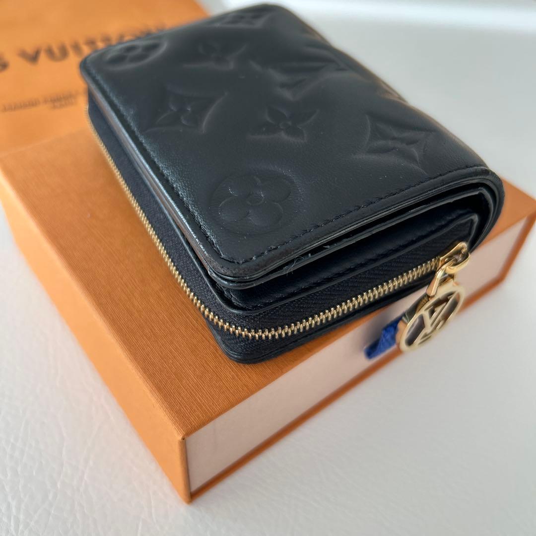 ルイヴィトン　ポルトフォイユルー　ノワール　黒　ラムレザー