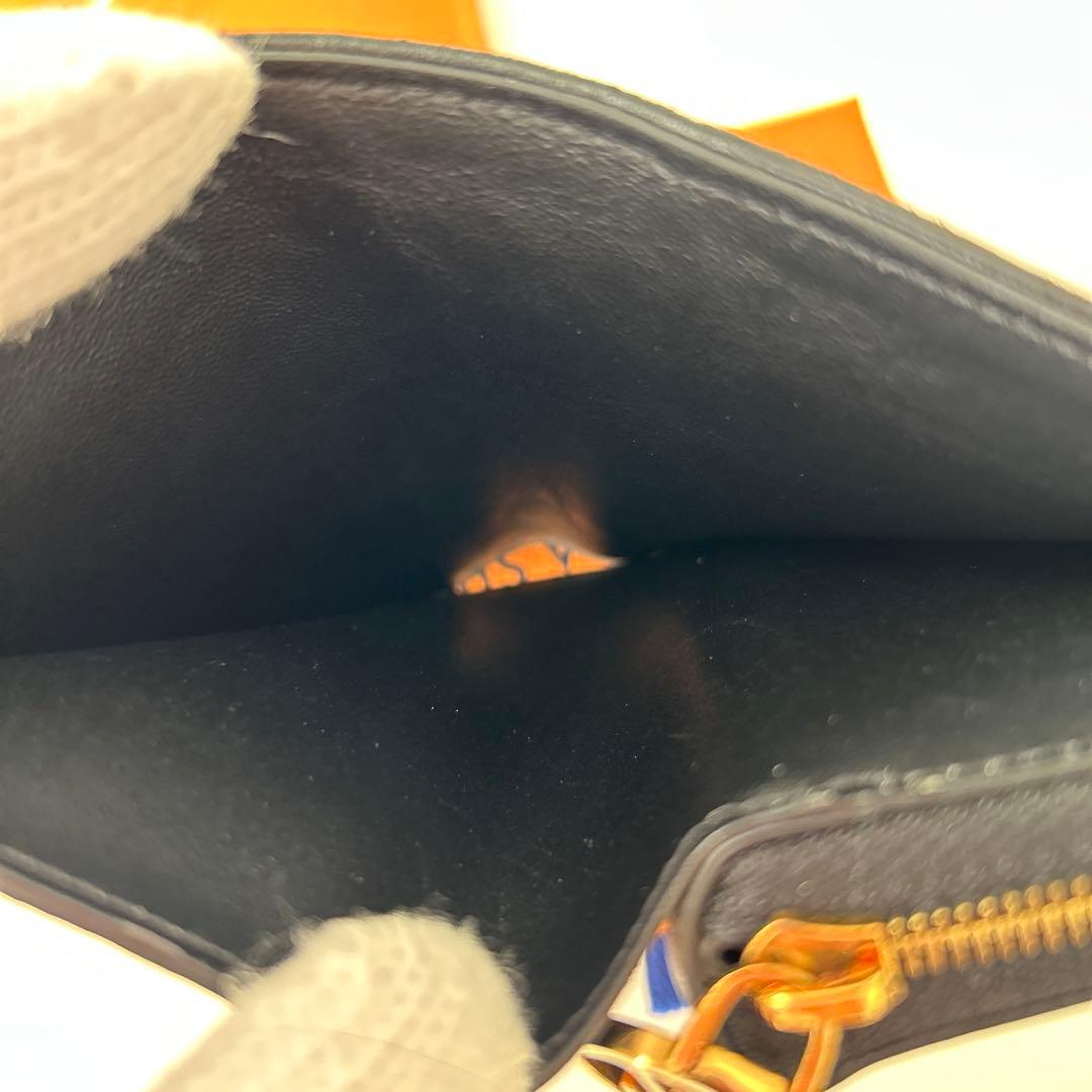 ルイヴィトン　ポルトフォイユルー　ノワール　黒　ラムレザー