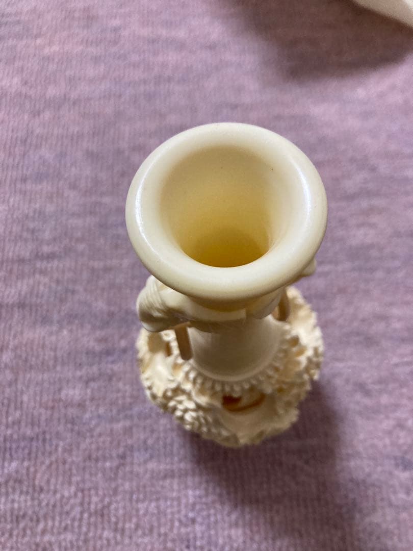 多層球　花瓶　象　牙