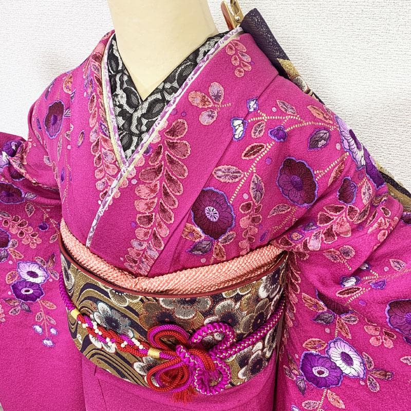 512z37, 503u34☆作家物 考美 振袖 辻が花絞り染 金彩☆美品成人式