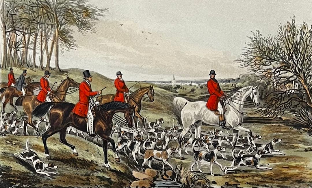 銅版画 英国 イギリス ヴィンテージ ハンティングシーン(3)