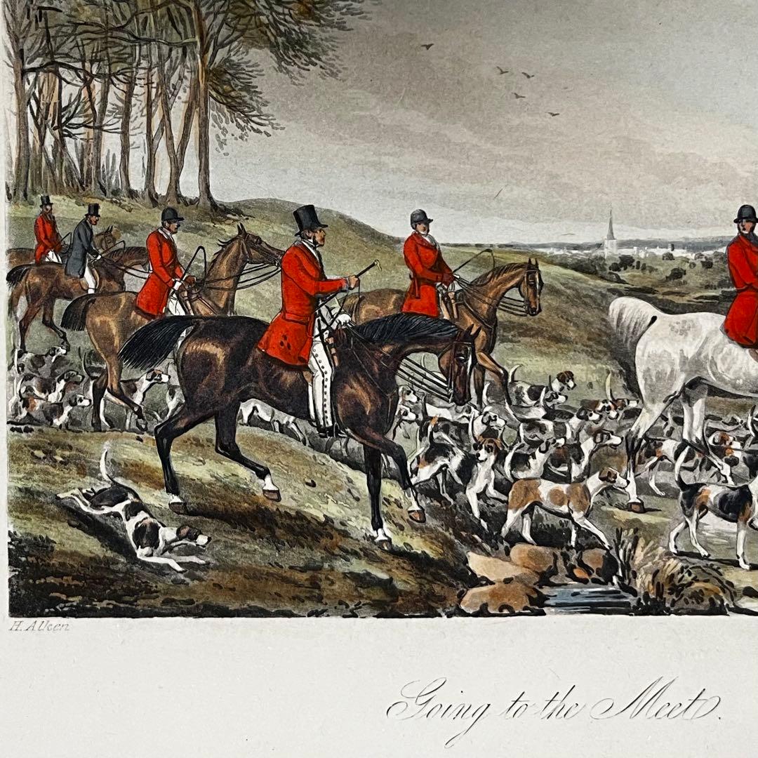 銅版画 英国 イギリス ヴィンテージ ハンティングシーン(3)