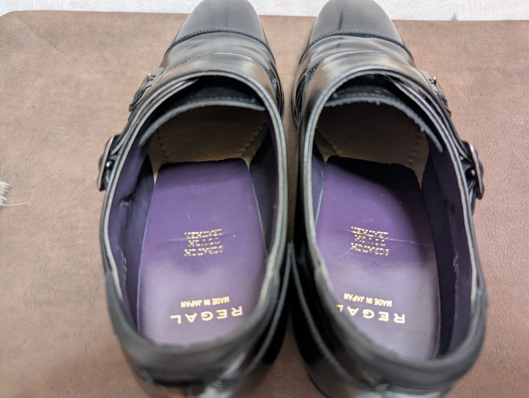 リーガルREGAL ダブルモンク ガラスレザー