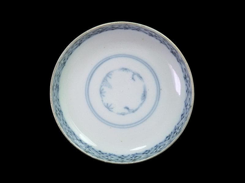 古伊万里　色絵　桐に鳳凰　丸紋に菊の図　蓋茶碗　４客　D200AS-fbut