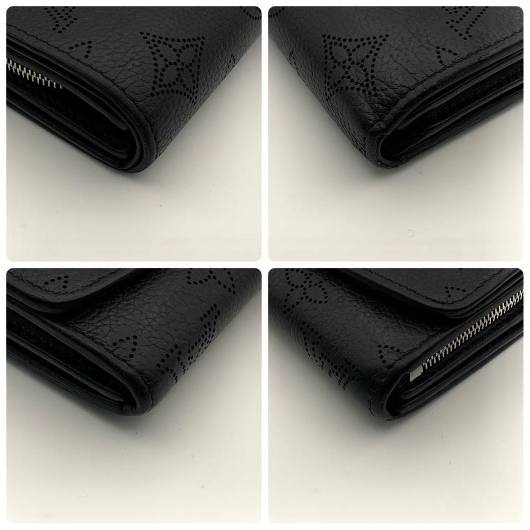 鑑定済み ルイヴィトン ポルトフォイユ イリス コンパクト 財布 マヒナ 黒