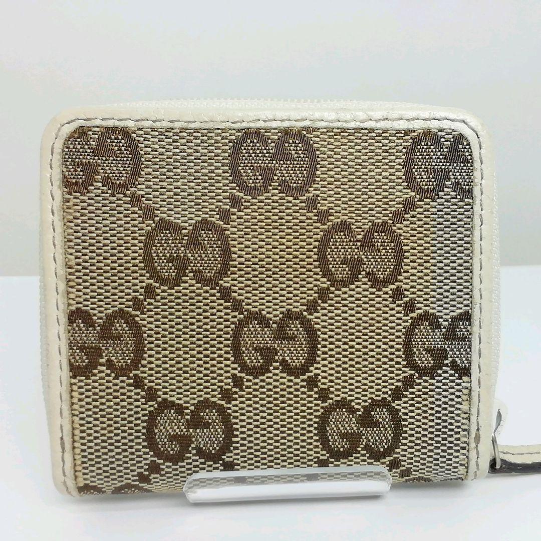 GUCCI　グッチ　GGキャンバス キャメルホワイト　ケース　小銭入れ