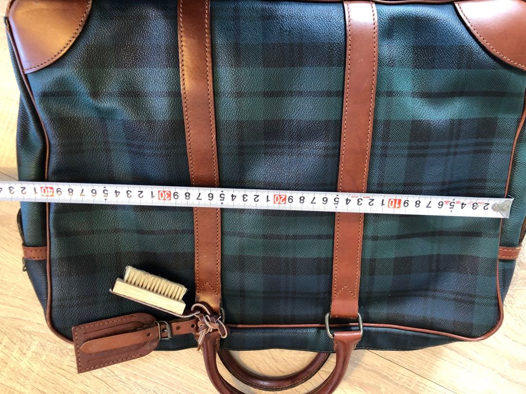 ラルフローレン ビジネスバッグ 緑のチェック柄