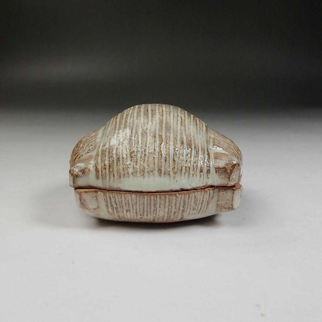 Ｗ９６　香合　『萩　糸巻　香合』『十二代　田原陶兵衛 造』　共箱　茶道具