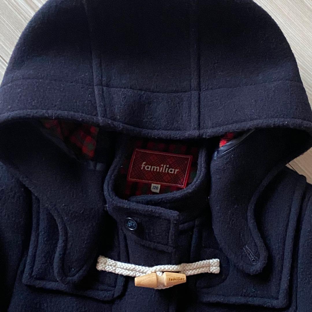 ファミリア　ダッフルコート　紺色　120