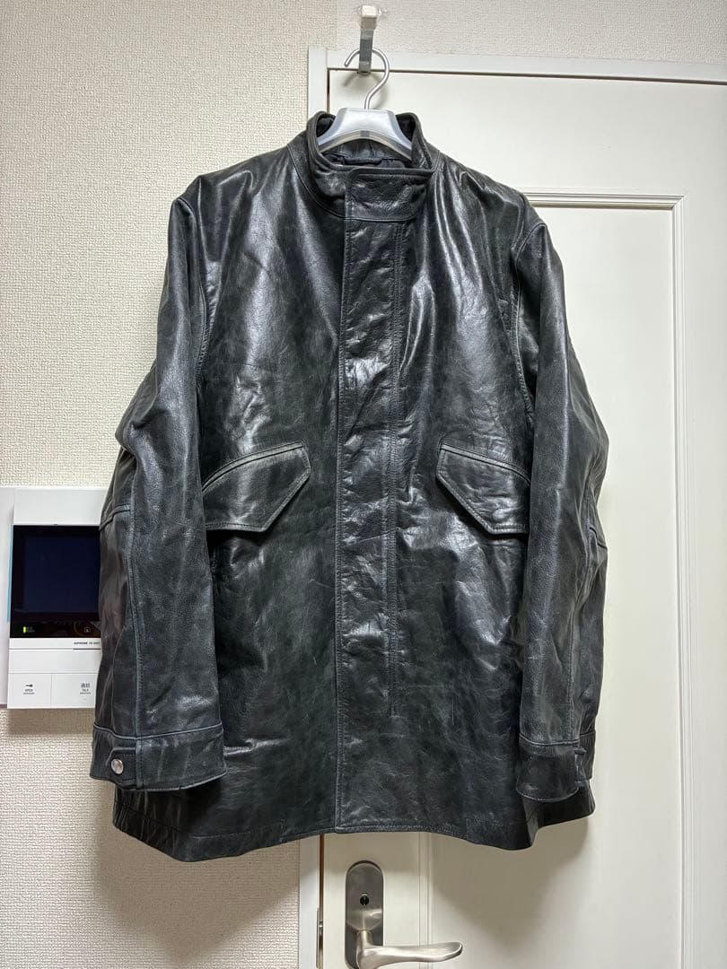 メゾンスペシャル バッファロー レザー ドレス オーバー ショート モッズコート