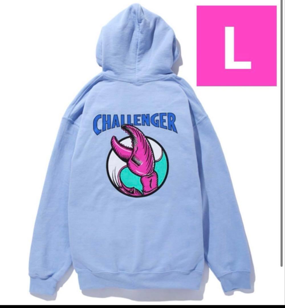 希少 チャレンジャー ロゴパーカー Lサイズ ライトブルー