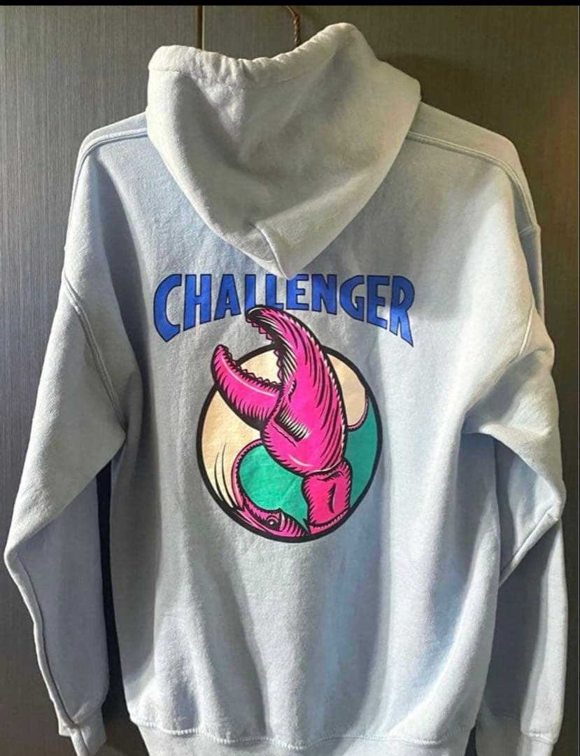 希少 チャレンジャー ロゴパーカー Lサイズ ライトブルー