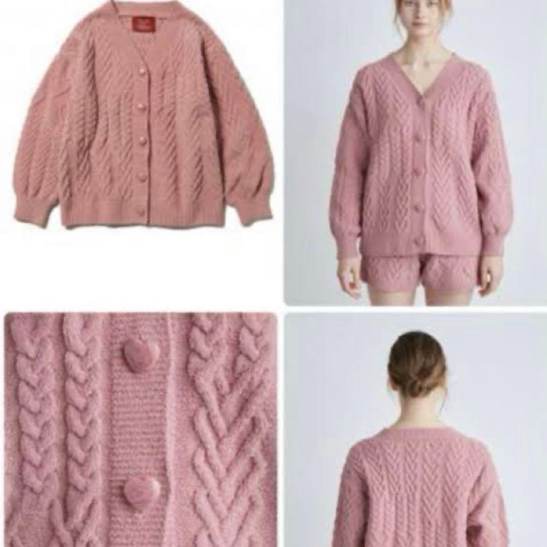 ジェラピケ バレンタイン ハートアラン カーディガン ショーパンセット