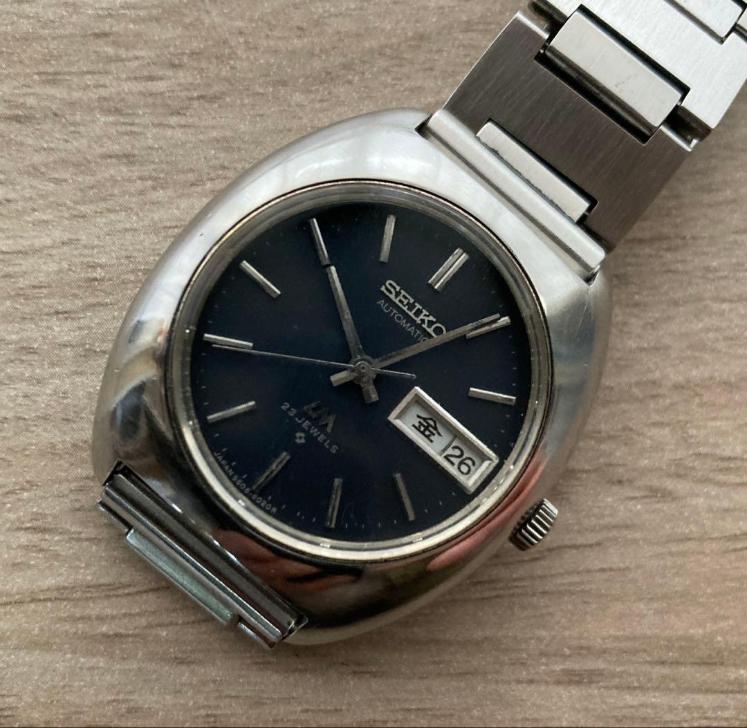 セイコーロードマチック23石 ネイビー文字盤　5606-6000