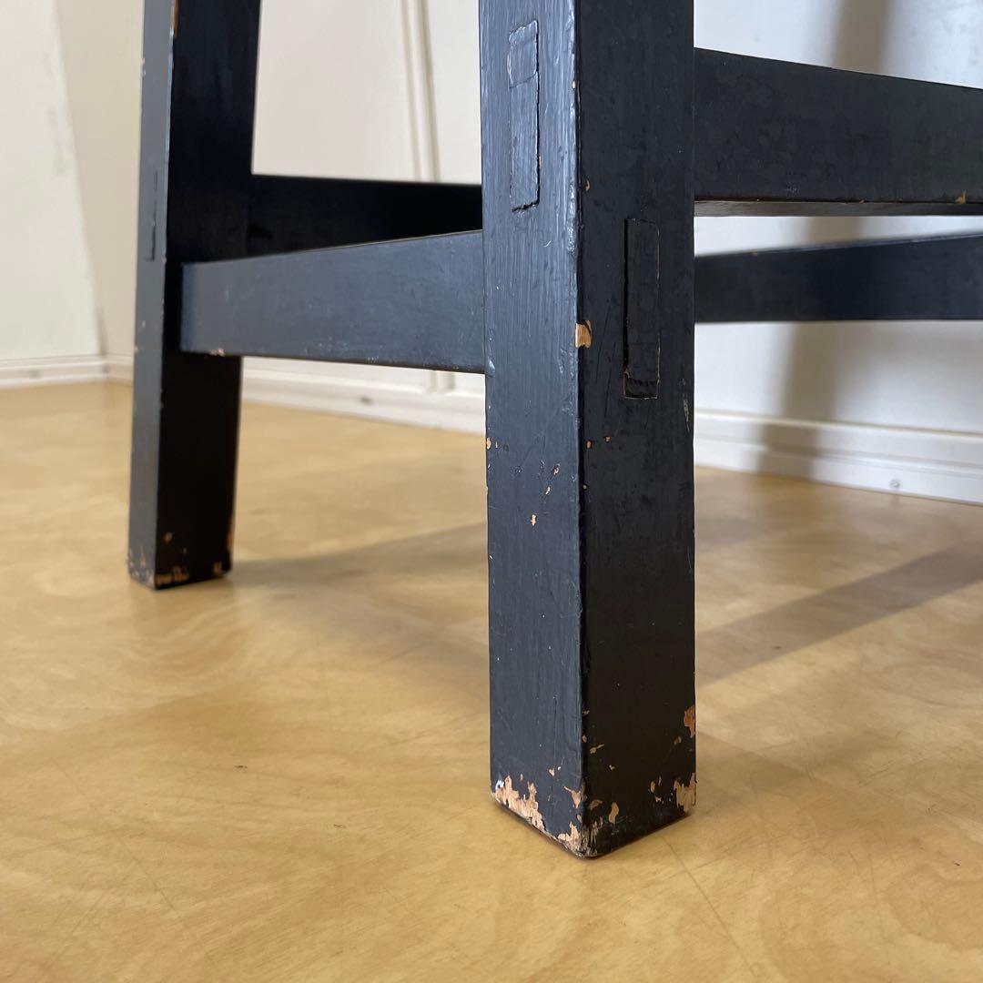 木製スツール 丸椅子 ハイスツール ビンテージ インダストリアル 黒 ブラック