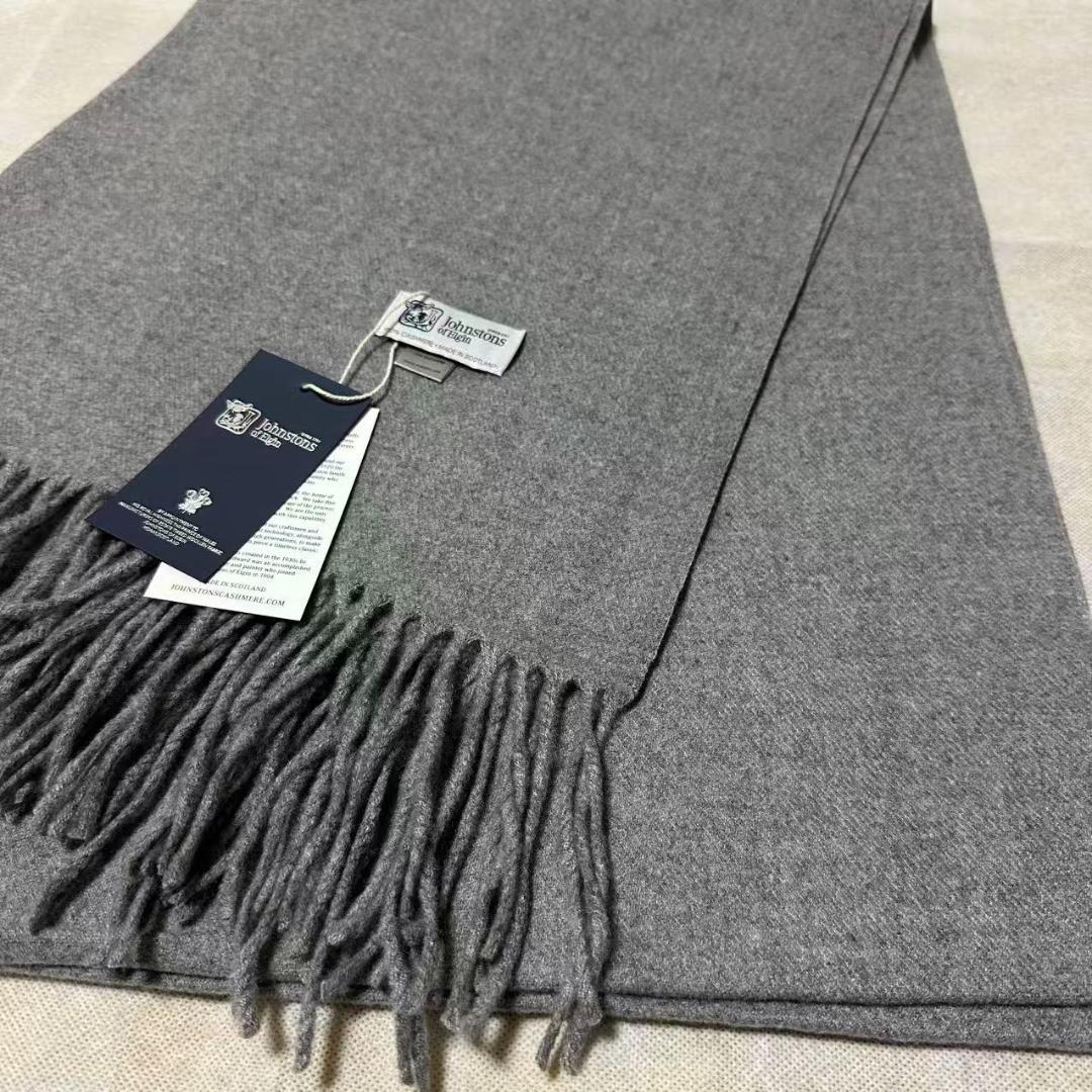 y*1様 ジョンストンズ カシミア 大判 グレー ストール マフラー