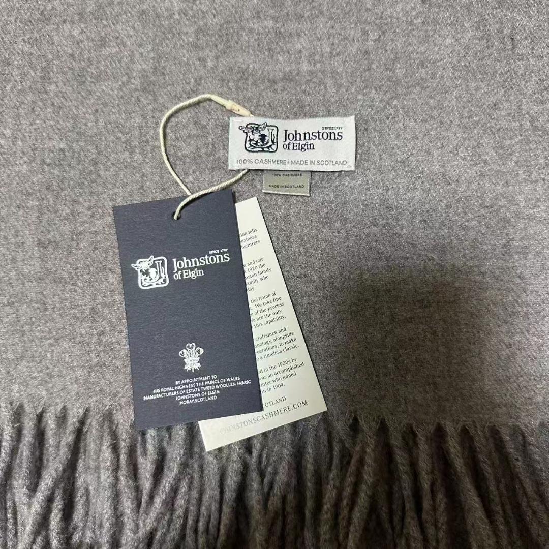 y*1様 ジョンストンズ カシミア 大判 グレー ストール マフラー