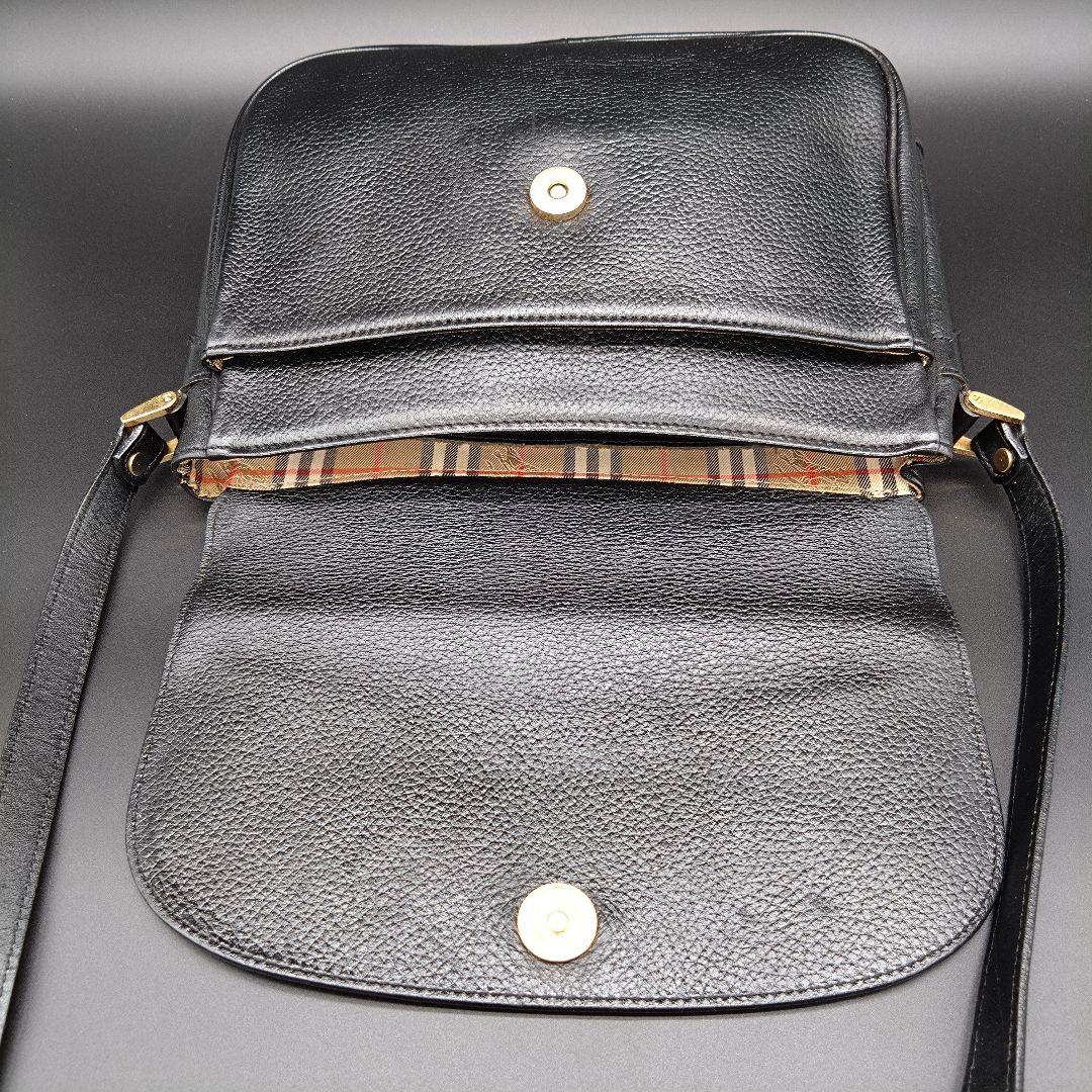 BURBERRY ショルダーバッグ ブラック ノバチェック レザー ペットボトル
