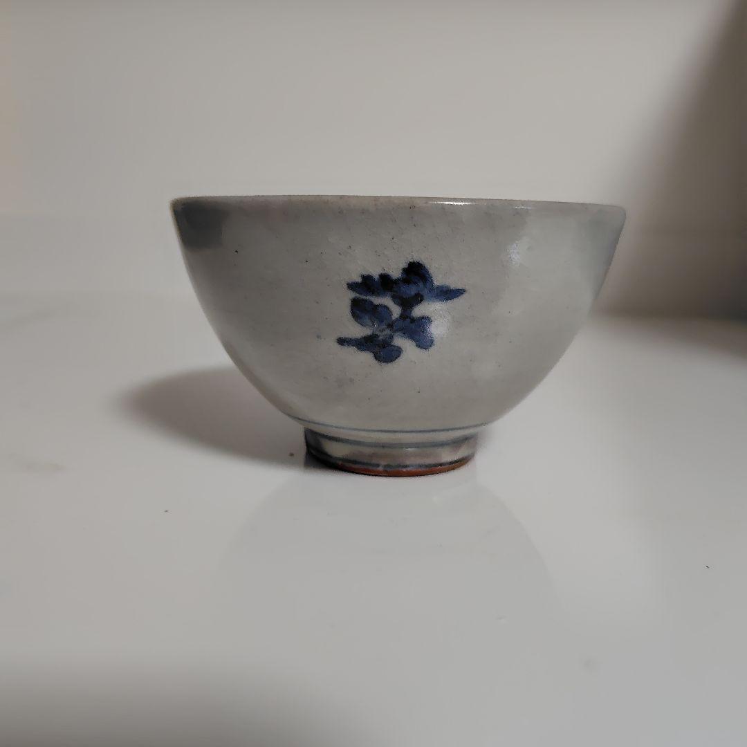 陶胎染付 菊花 小碗