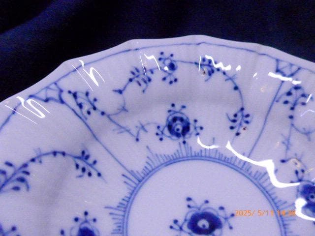 美品ロイヤルコペンハーゲン　ブルーフルーテッド　プレイン　シェルディッシュボウル