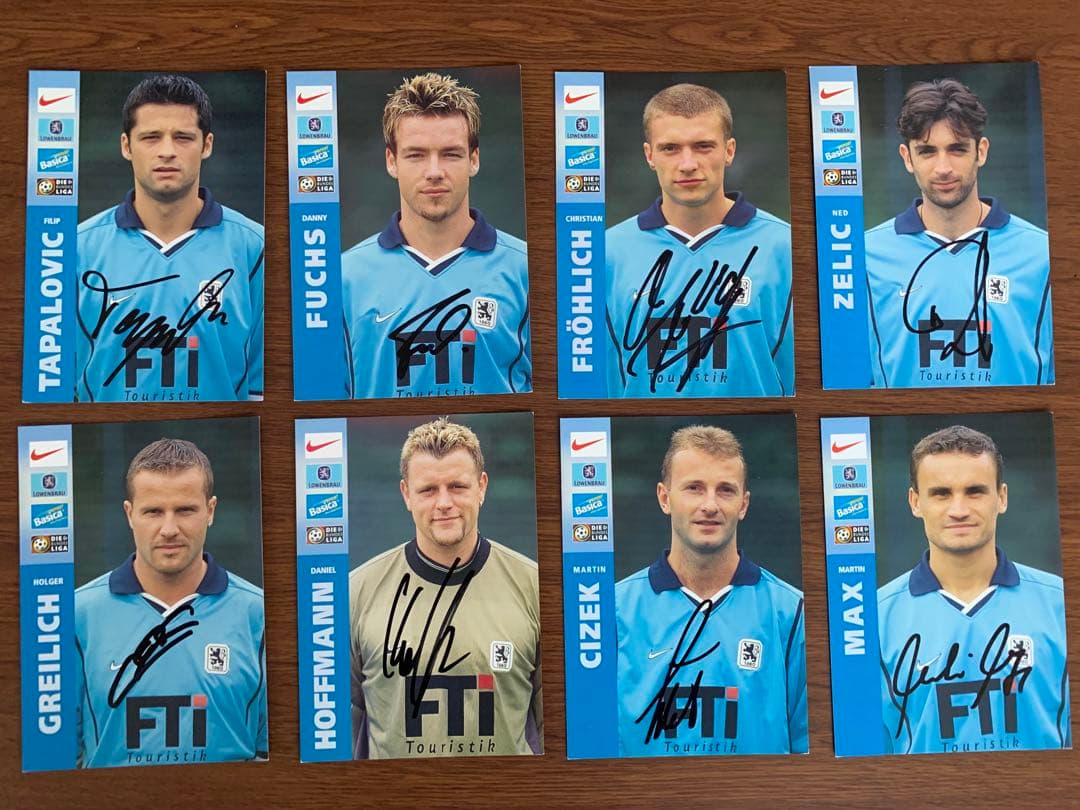 1860ミュンヘン'00-'01選手監督会長直筆サイン入りカード31枚&ポスター