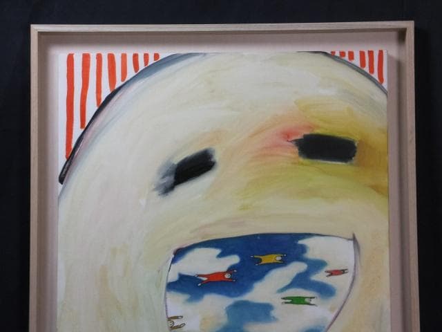 現代アート　高井戸優子　無署名『群衆のオノマトペ』アクリル絵具 0118E