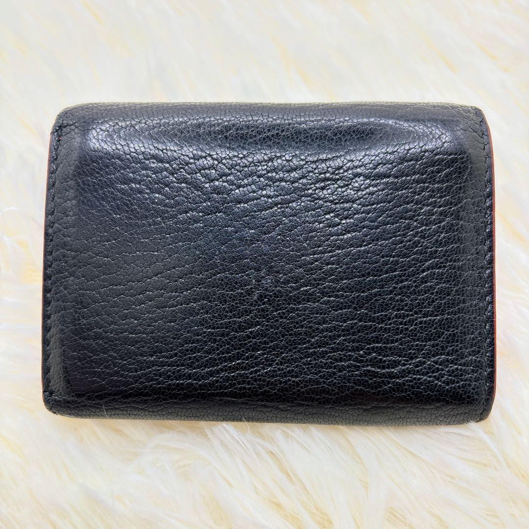 美品✨ミュウミュウ ラブレター マドラス ハート 三つ折り財布 ブラック 黒
