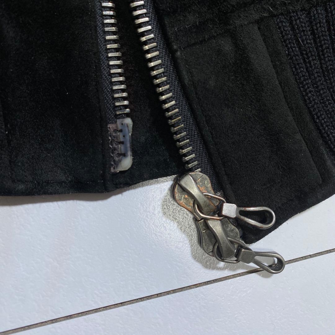 希少⭐︎アタッチメント レザースエード短丈シングルライダースブルゾン ダブルジップ