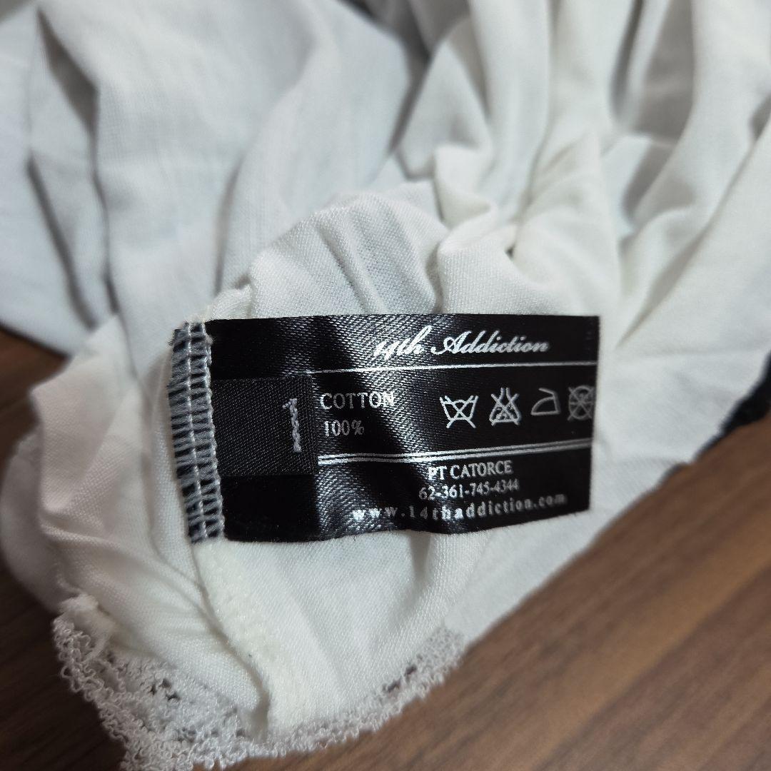 14th Addiction ダメージ加工 Tシャツ ブラック