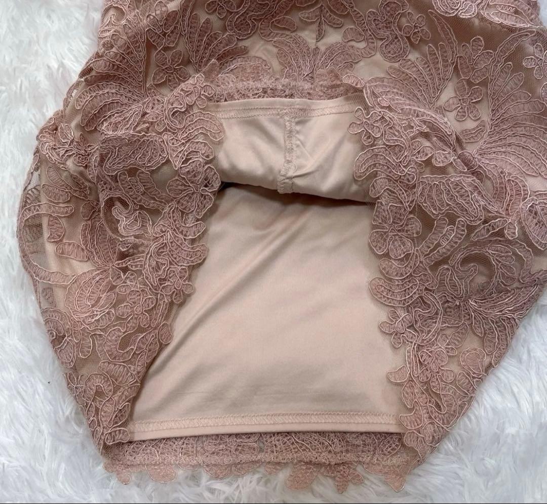 タダシジョージ レース ワンピース ピンク系 フォーマル　ドレス ０