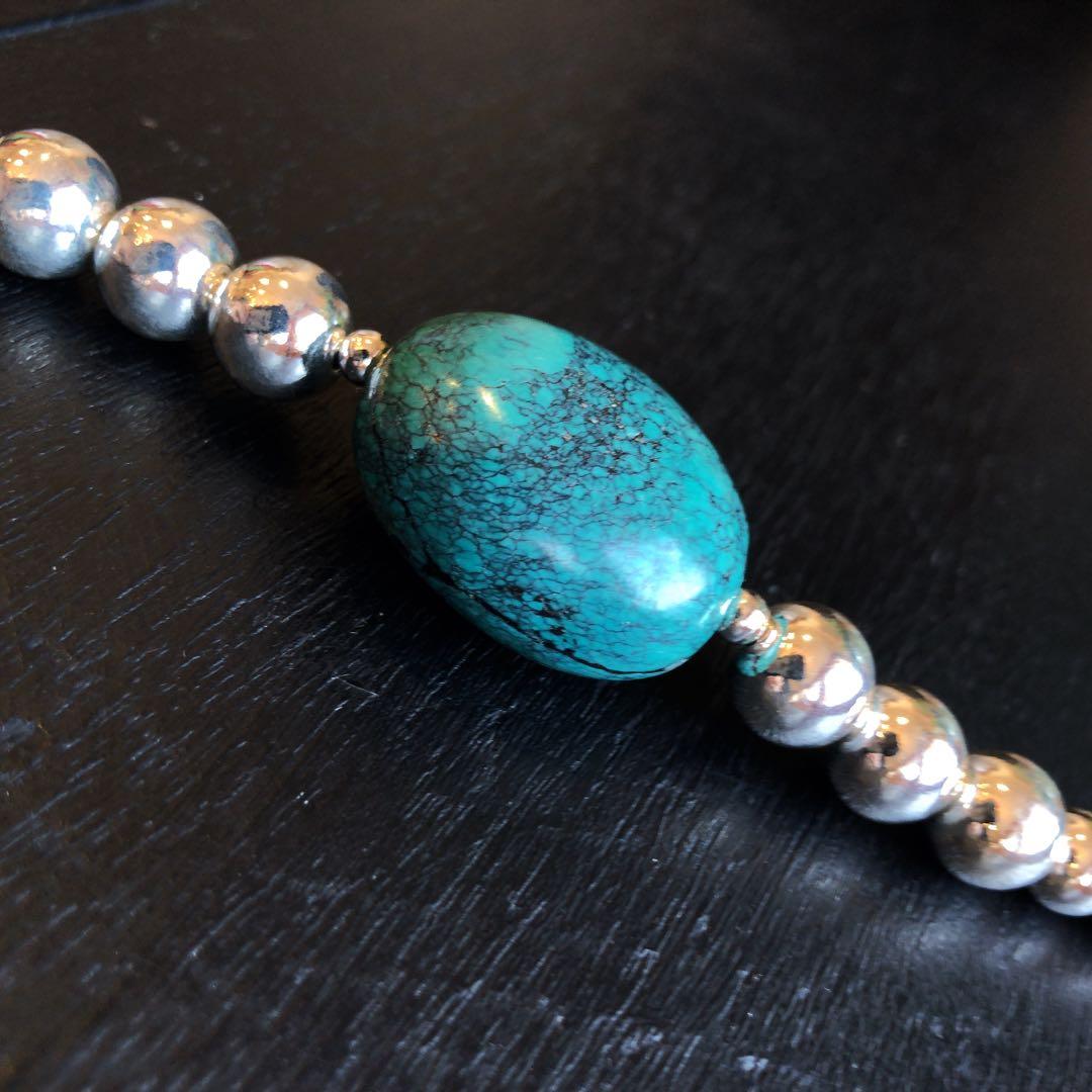ターコイズブレスレットsilver925ナバホパールブレスレット天然石アクセサリ