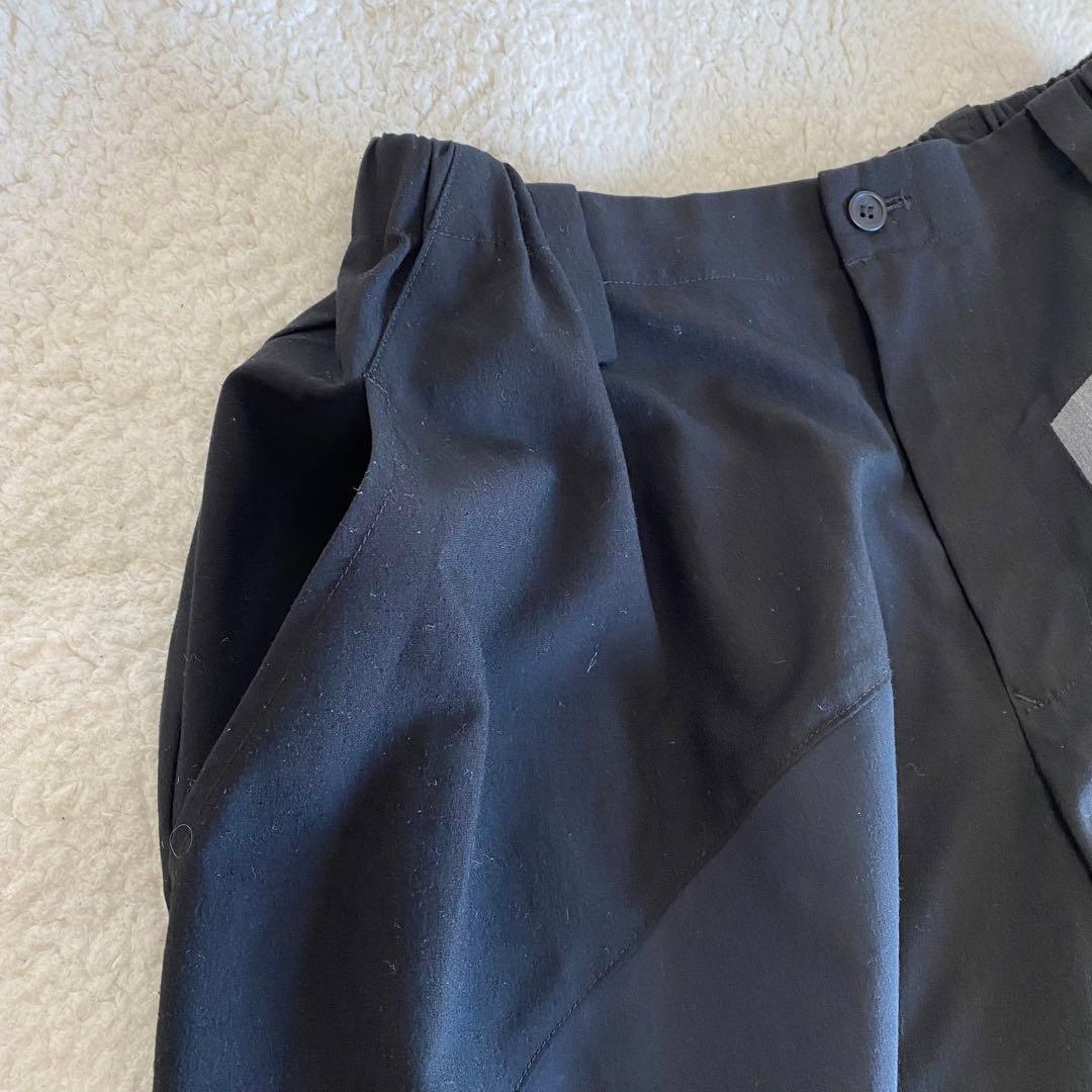 【萌/MOYURU】ワイドパンツ　モダン　【M〜L】クロップド　パネル　ガウチョ