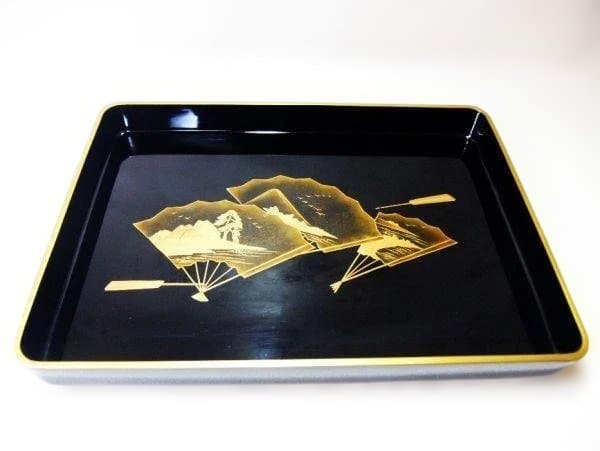 広蓋 金蒔絵 扇面 末広 本漆器 天然木