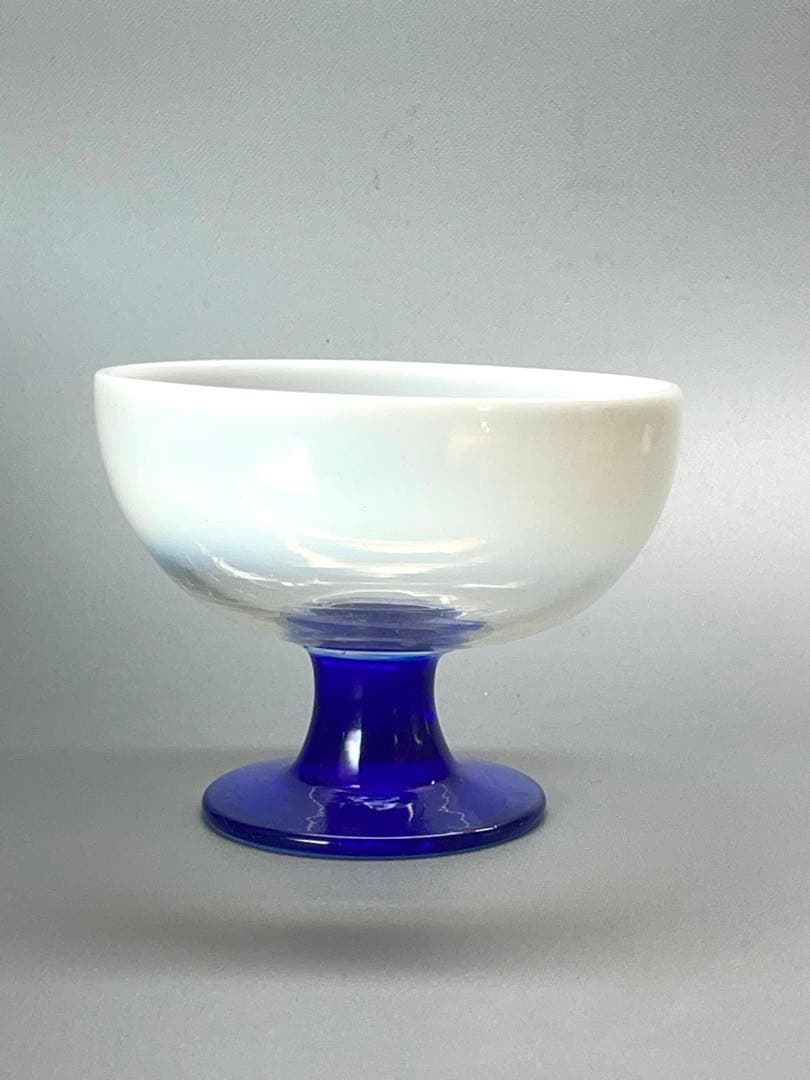 最終値下げ　青脚なつめ型と椀型2点 氷コップ　戦前ガラス　アンティーク