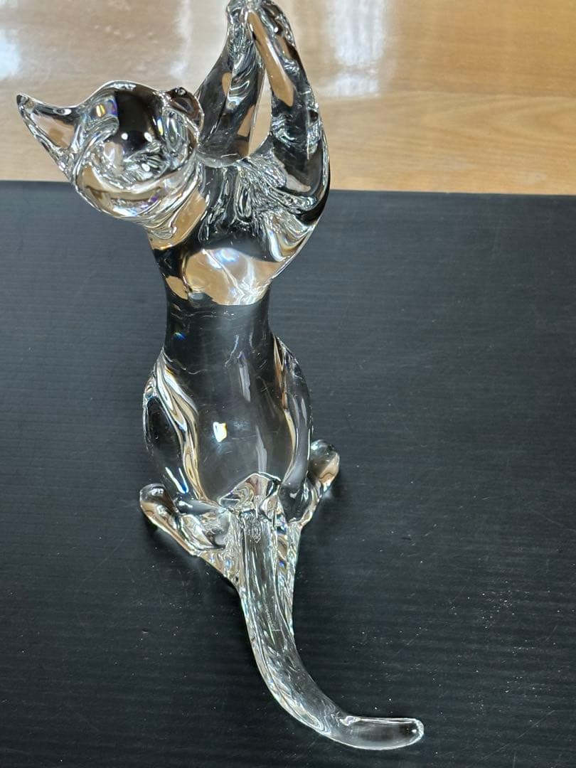 希少❣️色々なポーズが楽しめるバカラ アクロバット キャット クリスタル 美品