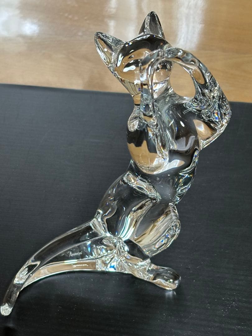 希少❣️色々なポーズが楽しめるバカラ アクロバット キャット クリスタル 美品