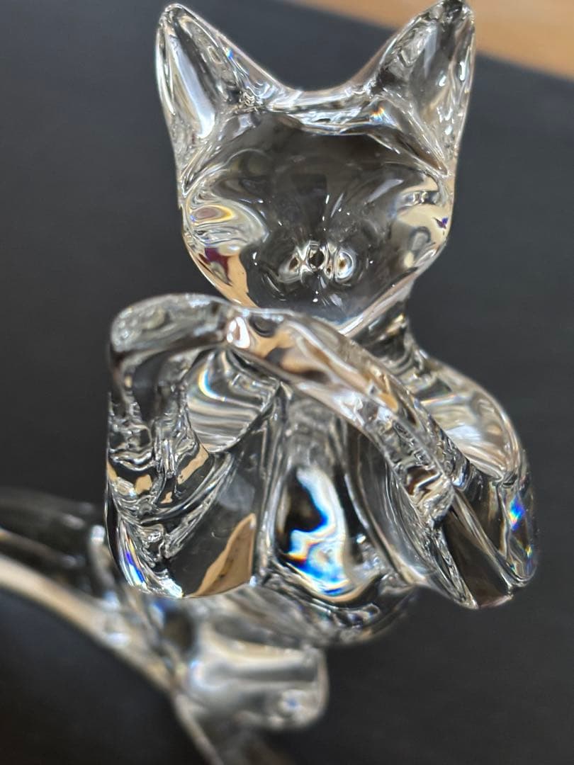 希少❣️色々なポーズが楽しめるバカラ アクロバット キャット クリスタル 美品