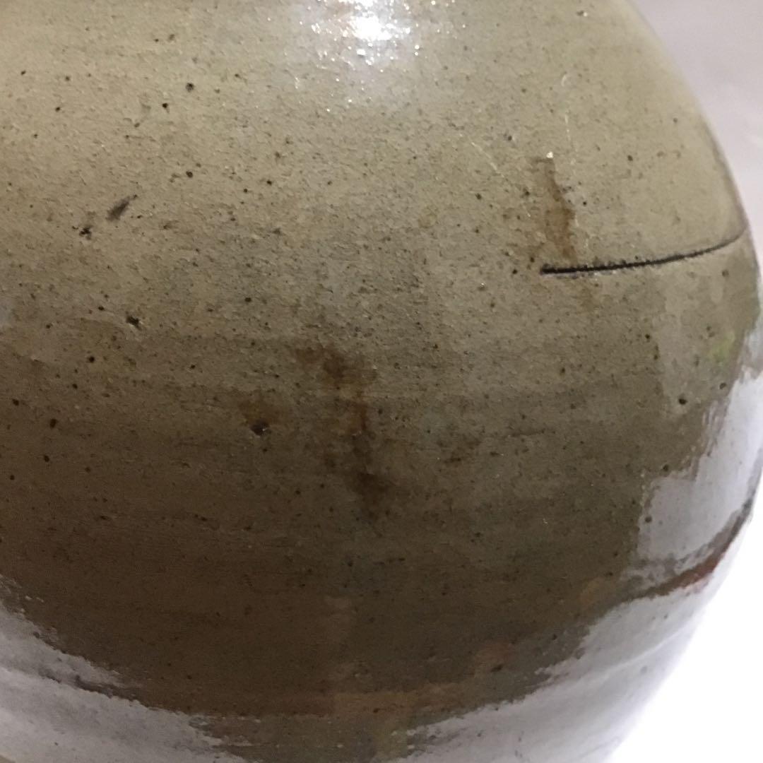 アンティーク 古 大堀相馬焼 首 緑釉 徳利