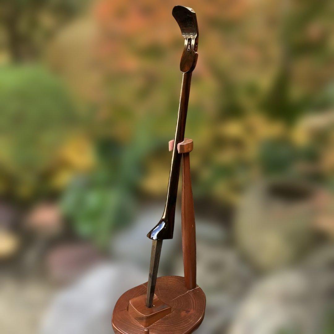 三線　棹　黒檀系　名工　岸本尚登作