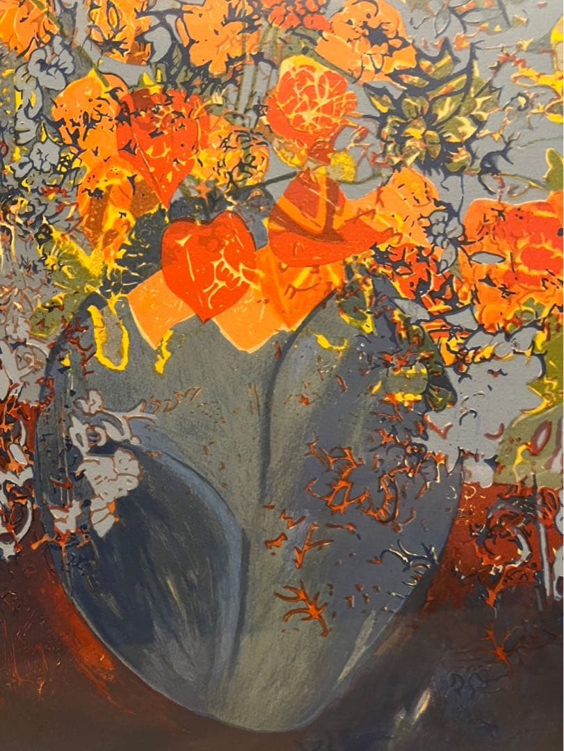 ラフル アート 額縁 インテリア 花瓶 花 アンティーク