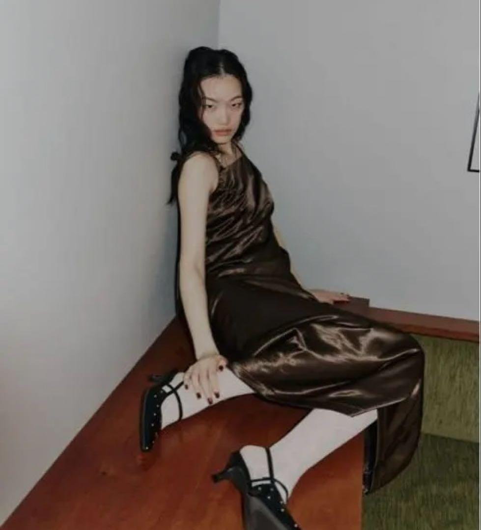 ✨新作/新品✨ANDRESD satin dressブラウン