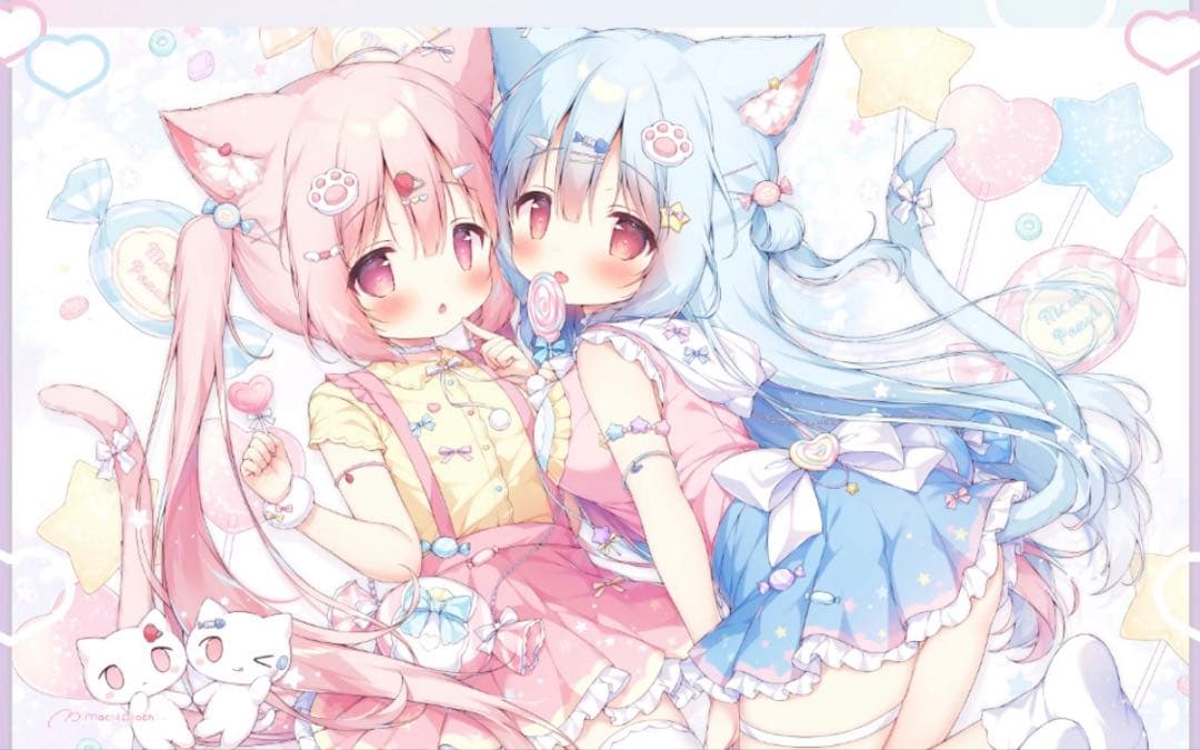 【新品未開封】桃豆こまもち　キャンディこぼね&みるく 横長B2タペストリー