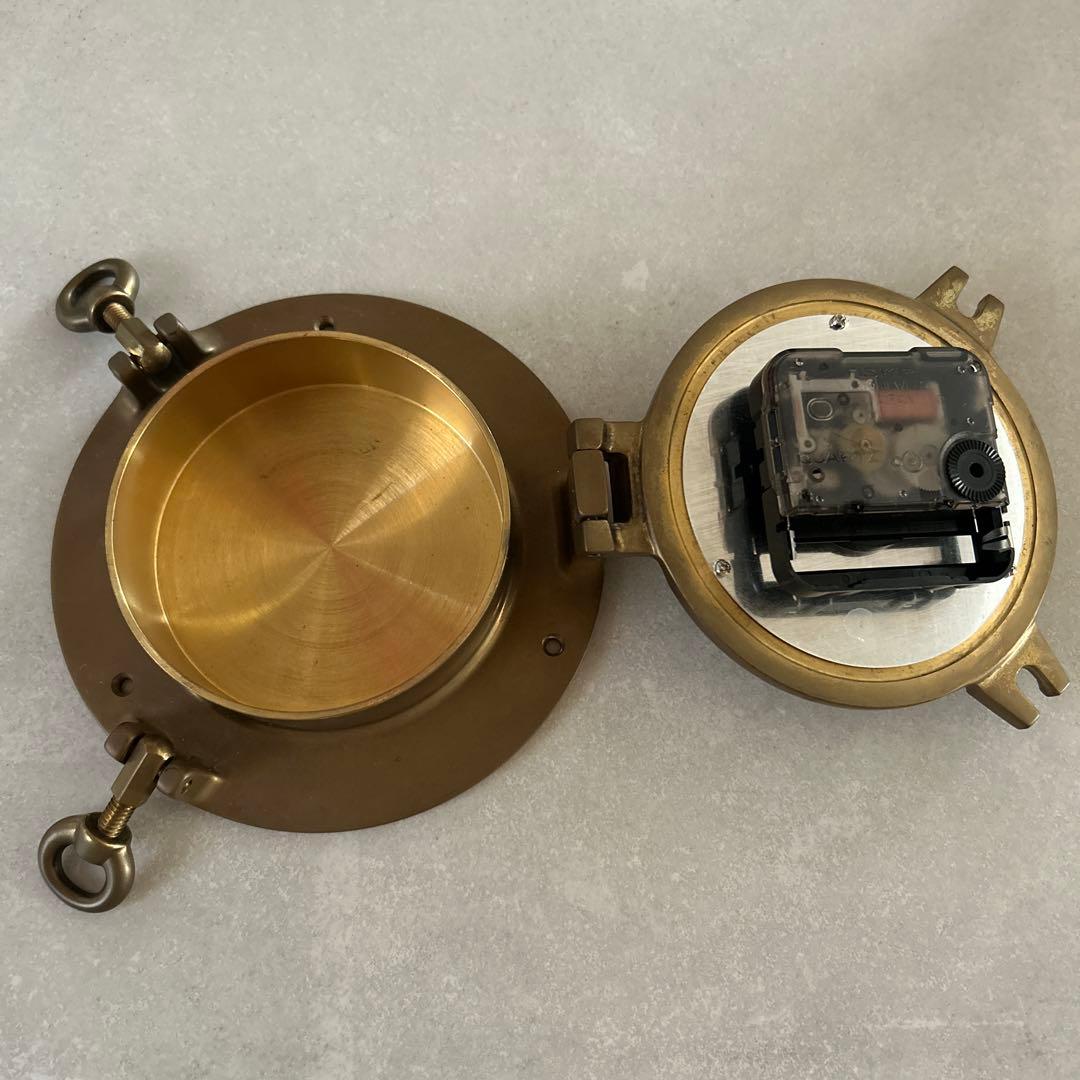 【最終価格早い者勝ち】真鍮製船舶掛時計 クオーツムーブメント